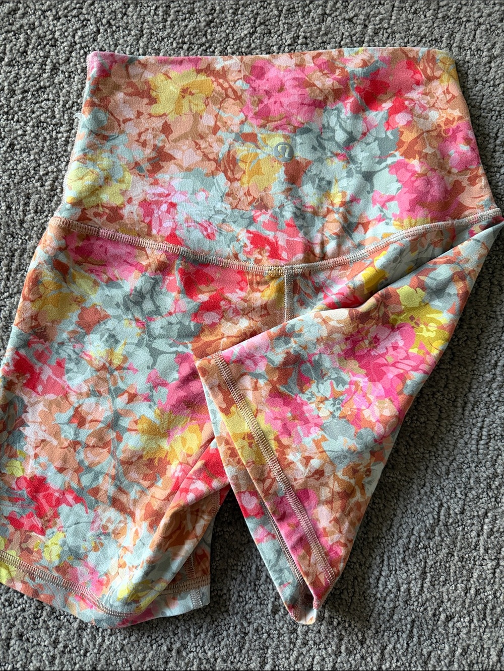 lululemon athletica Girls' Floral High-Rise Bike Shorts - Pink Multi